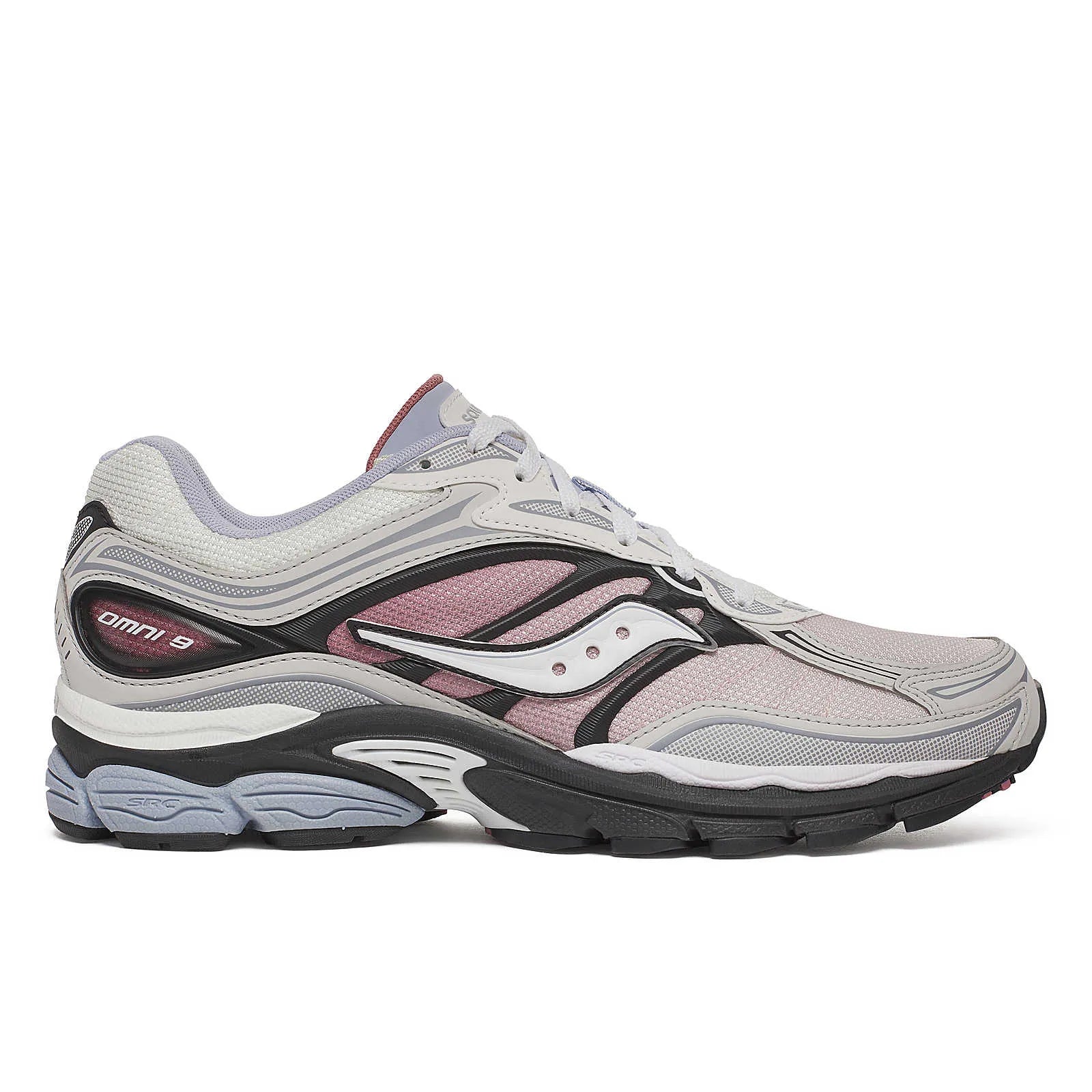 Saucony ProGrid Omni 9 Red Fade en mesh technique avec dégradé rouge, amorti ProGrid et design rétro-running inspiré des années 2000.