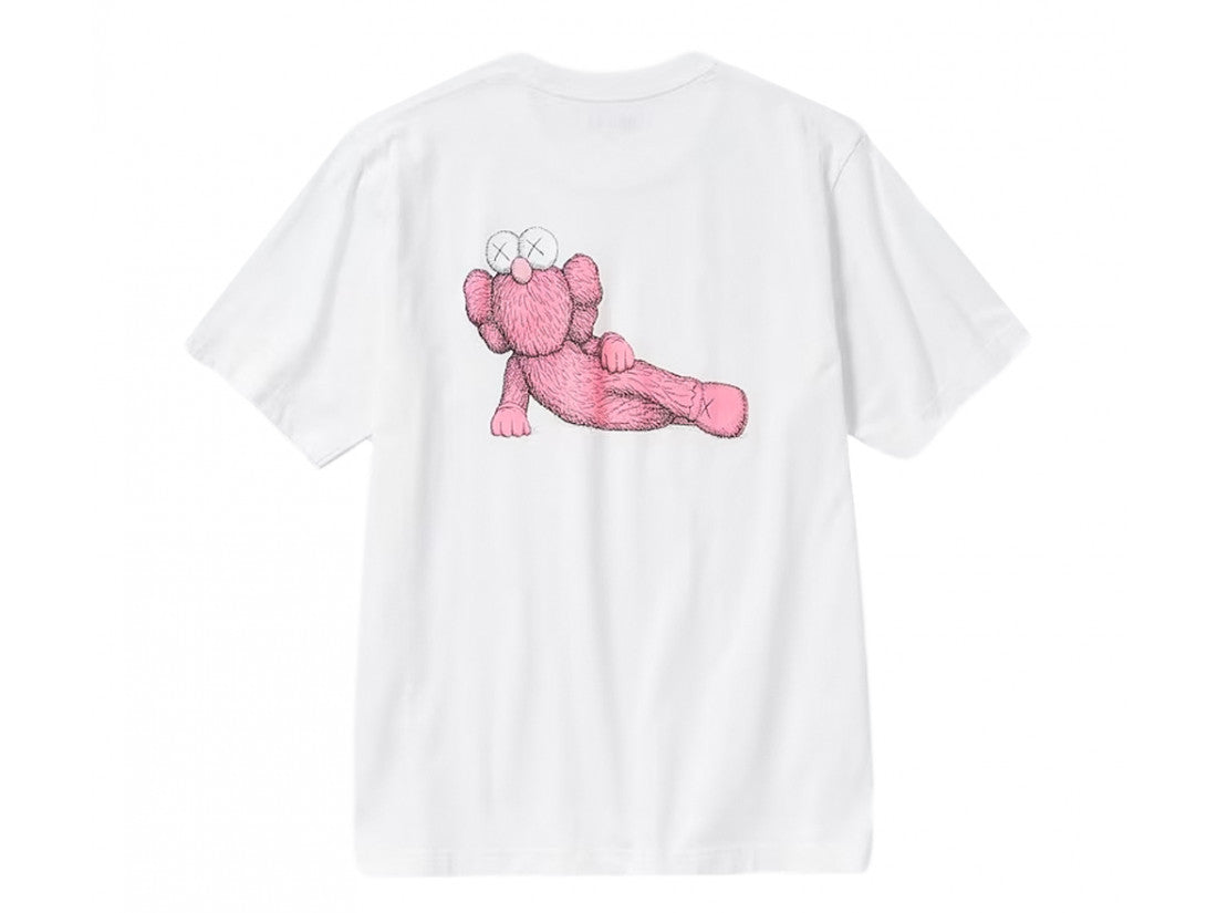 Tee-shirt UNIQLO x KAWS Pink – t-shirt blanc en coton avec imprimé rose signé KAWS, vue de dos
