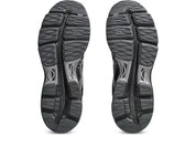 ASICS Gel-Sekiran Black Carbon en mesh noir avec détails gris anthracite, amorti GEL et silhouette technique contemporaine.