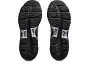 ASICS Gel-Sekiran Black Waterfall en mesh noir avec détails bleu aquatique, amorti GEL et silhouette technique contemporaine.