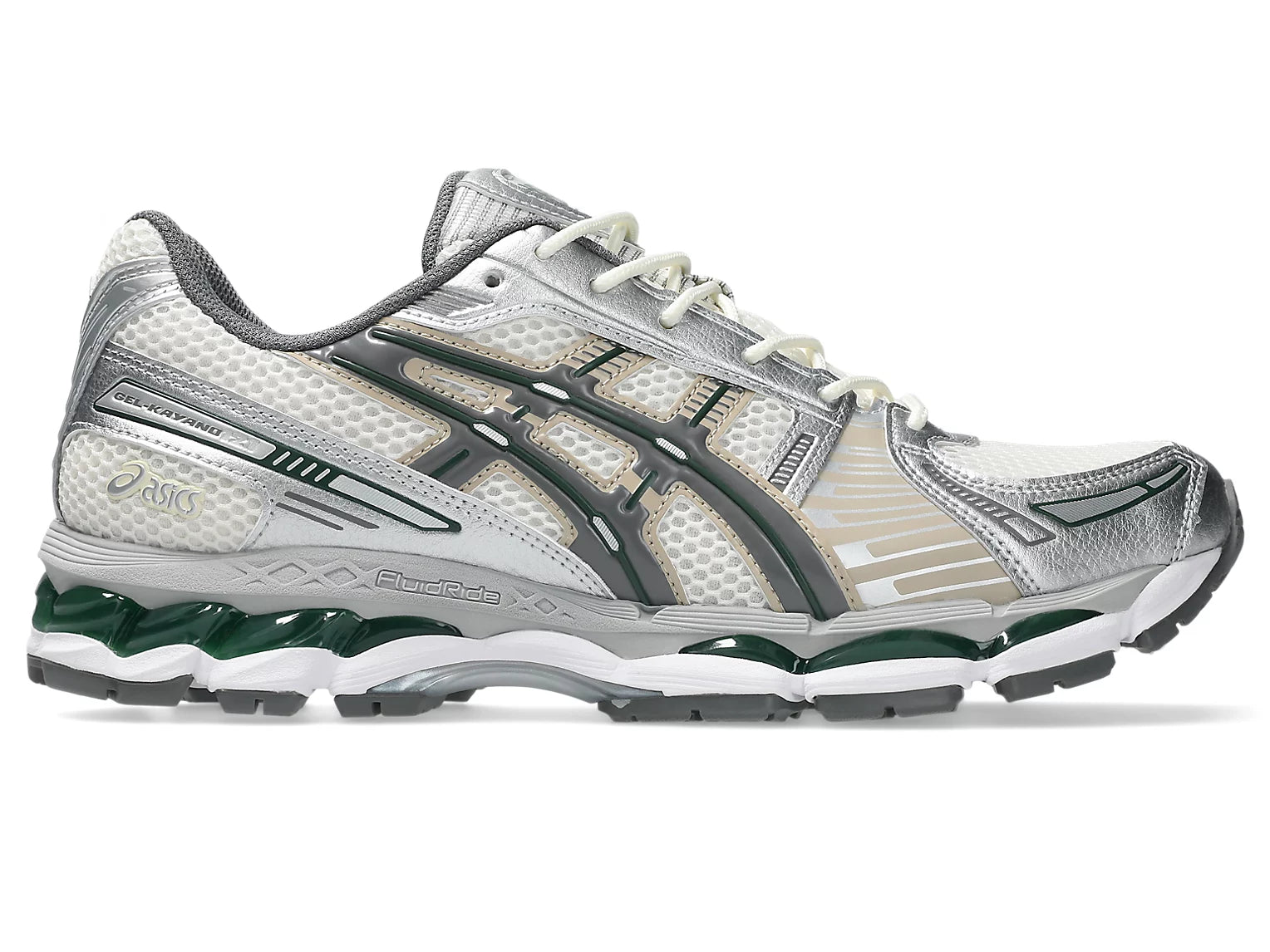 Sneaker ASICS Gel-Kayano 12.1 Cream Carbon en mesh crème et gris anthracite avec amorti GEL et silhouette rétro-running premium.