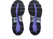 ASICS Gel-Sekiran Midnight Pure Silver en mesh bleu nuit avec détails argentés métallisés, amorti GEL et silhouette technique contemporaine.