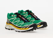 Salomon XT-6 Bright Green en textile vert vif avec renforts synthétiques, système Quicklace™, maintien SensiFit™ et semelle Contagrip®.