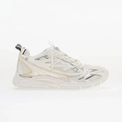 OFF-WHITE Be Right Back White blanches en matériaux techniques avec détails graphiques signature et semelle sculpturale (vue de profil)