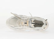 OFF-WHITE Be Right Back White blanches en matériaux techniques avec détails graphiques signature et semelle sculpturale (vue de dessus)