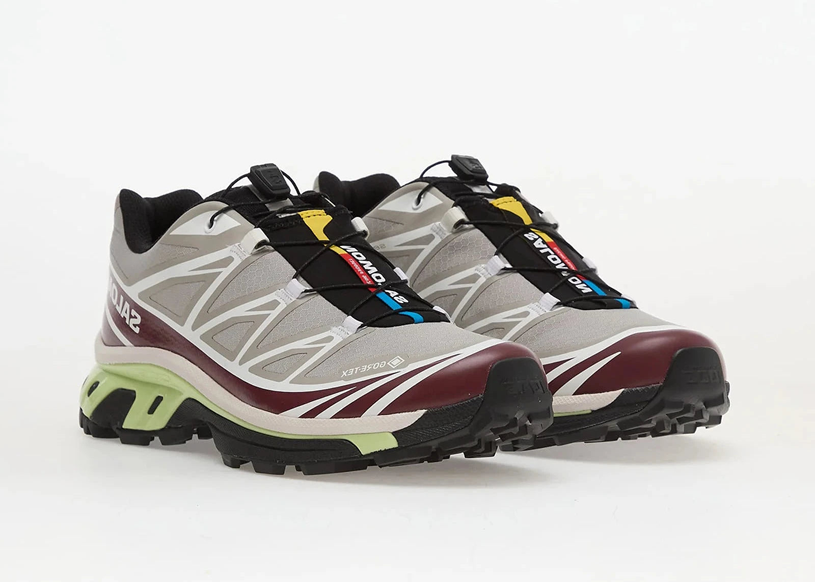 Sneakers Salomon XT-6 Gore-Tex Paloma Maroon Banner en mesh technique imperméable avec Agile Chassis System et semelle Contagrip premium.