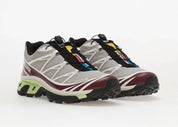 Sneakers Salomon XT-6 Gore-Tex Paloma Maroon Banner en mesh technique imperméable avec Agile Chassis System et semelle Contagrip premium.