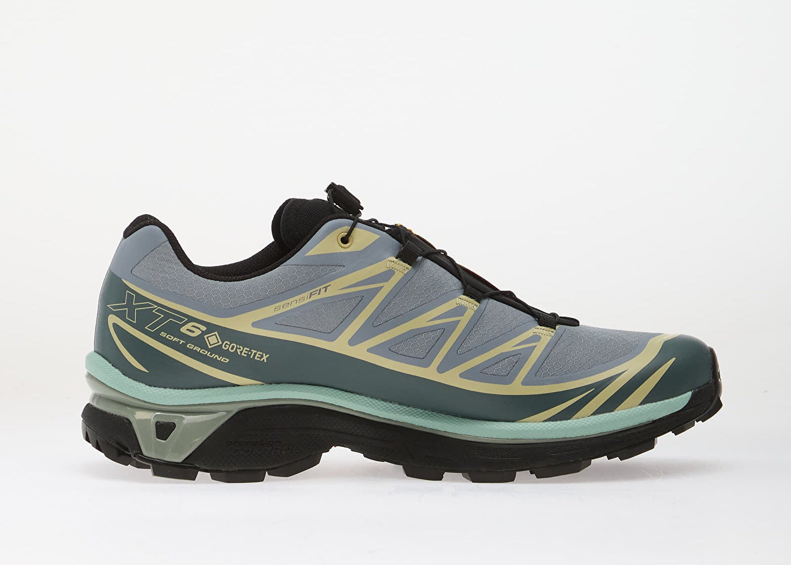 Salomon XT-6 Gore-Tex Tradewinds Stormy Weather Bog L49214800 en textile bleu-gris et vert avec membrane GORE-TEX et Quicklace™.