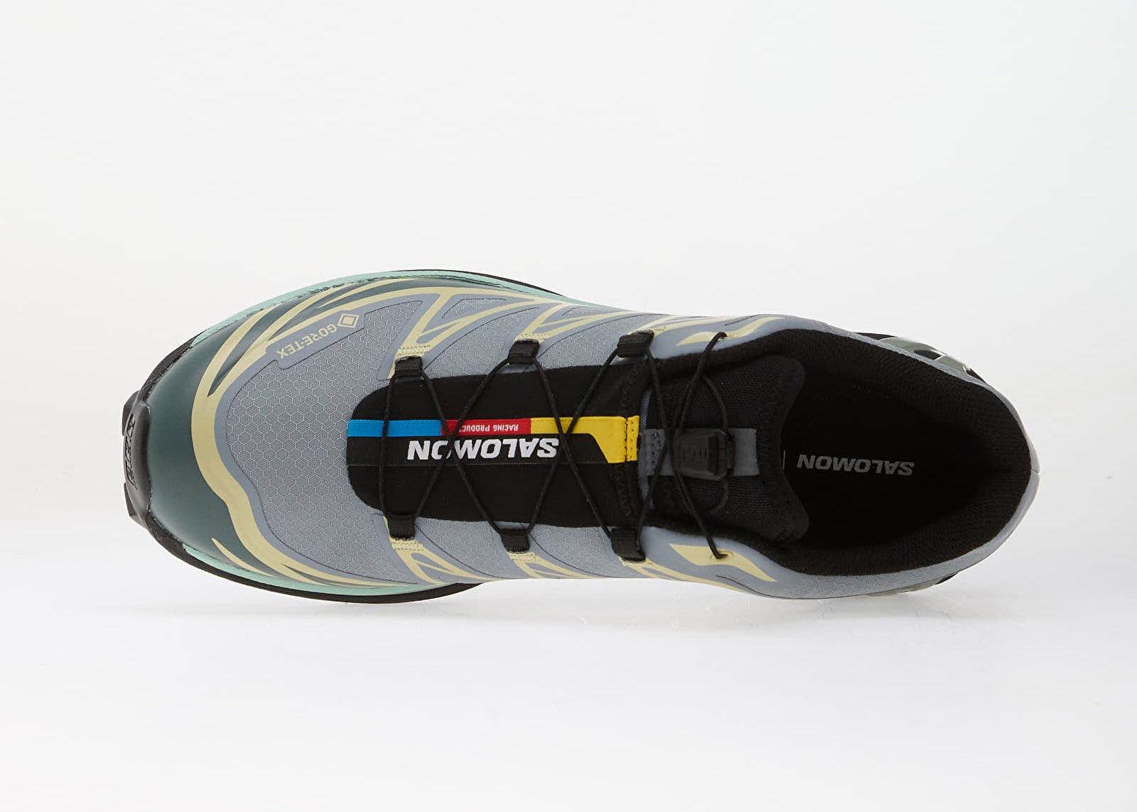 Salomon XT-6 Gore-Tex Tradewinds Stormy Weather Bog L49214800 en textile bleu-gris et vert avec membrane GORE-TEX et Quicklace™.