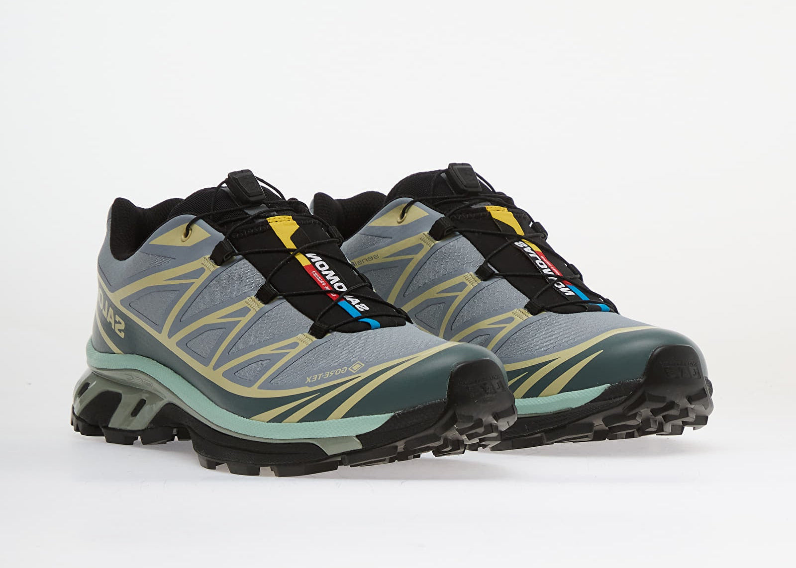 Salomon XT-6 Gore-Tex Tradewinds Stormy Weather Bog L49214800 en textile bleu-gris et vert avec membrane GORE-TEX et Quicklace™.