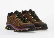 Salomon XT-Quest Expedition L49177400 en noir et Bitter Chocolate avec cuir effet vintage, lacets en corde et détails Concord Grape.