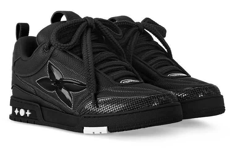 Louis Vuitton LV Skate Sneaker Black, sneaker de luxe Louis Vuitton noire inspirée du skate avec matériaux premium et finitions haut de gamme.
