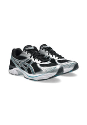 Sneaker ASICS GT-2160 Black Pure Silver Bright Blue en mesh noir avec détails argentés et bleus, dotée d’un amorti GEL performant.