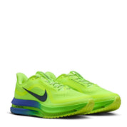 Nike Air Zoom Pegasus Premium Lime Blast Sapphire en mesh technique avec amorti ZoomX ReactX et Air Zoom visible intégrale. vue 3/4