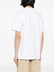 TEE SHIRT JACQUEMUS BLANC AVEC LOGO ETIQUETTE BRODEE JACQUEMUS COTE COEUR