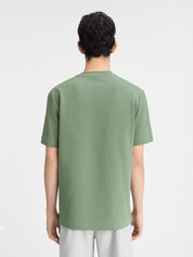 TEE SHIRT JACQUEMUS VERT KAKI AVEC LOGO ETIQUETTE BRODEE JACQUEMUS COTE COEUR