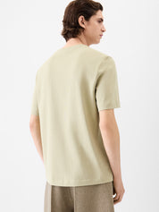 Tee-shirt JACQUEMUS Gros Grain Light Khaki, haut en coton kaki clair avec détail gros-grain discret et coupe épurée.