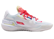 Nike Air Zoom GT Cut Titan x Dylan Harper White Multi, chaussure de basketball Nike blanche multicolore avec technologie Zoom Air et détails Titan x Dylan Harper vue de profil intérieur. 