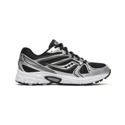 Saucony Grid Ride Millennium noire avec superpositions argent métallisé et amorti GRID.Vue de coté 