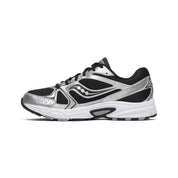 Saucony Grid Ride Millennium noire avec superpositions argent métallisé et amorti GRID.Vue de coté intérieur 