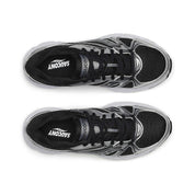 Saucony Grid Ride Millennium noire avec superpositions argent métallisé et amorti GRID.Vue de haut