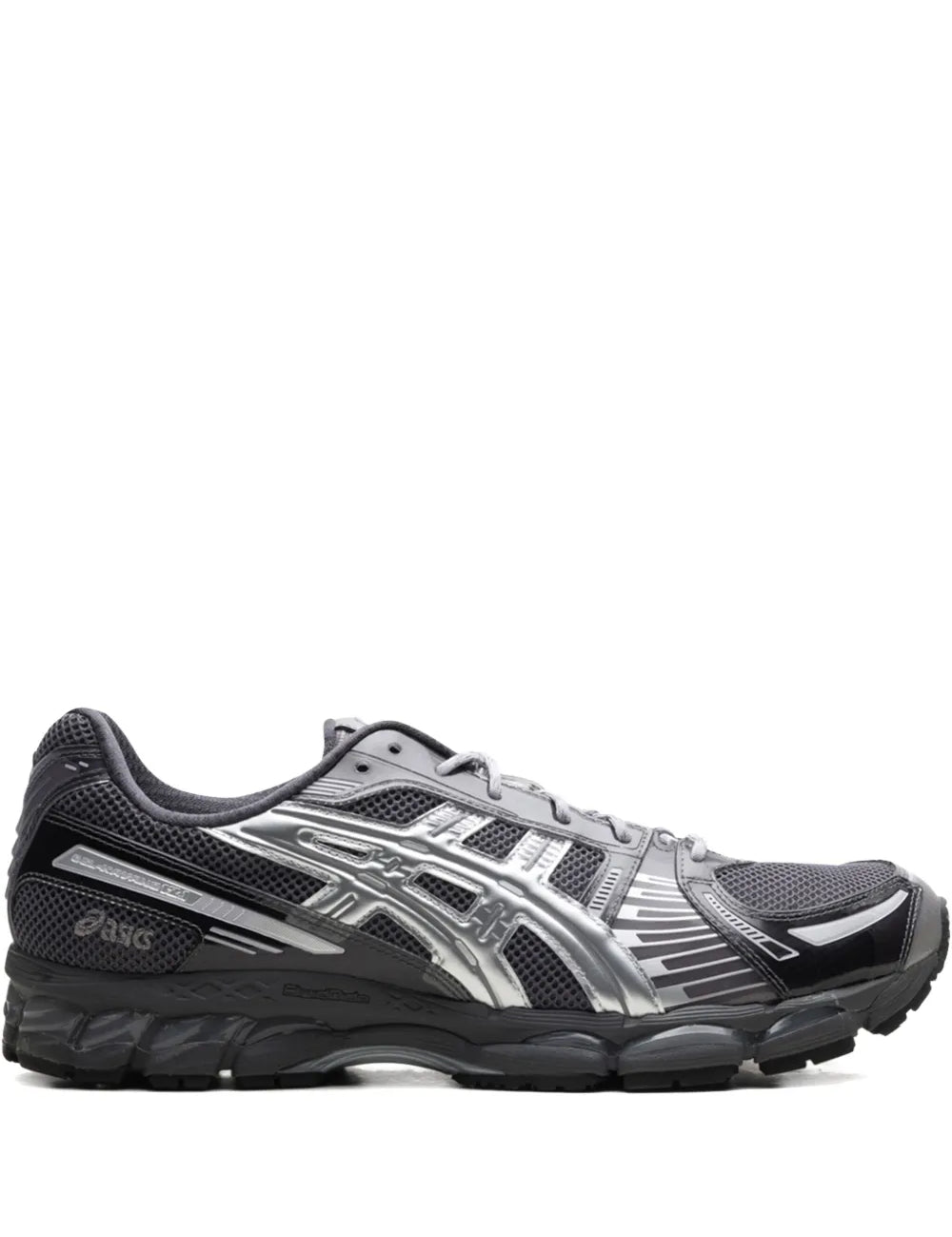 Sneakers ASICS Gel-Kayano 12.1 Kith Tornado Argent Pur en mesh technique avec amorti GEL® et semelle FF Blast+ premium.Vue de coté 