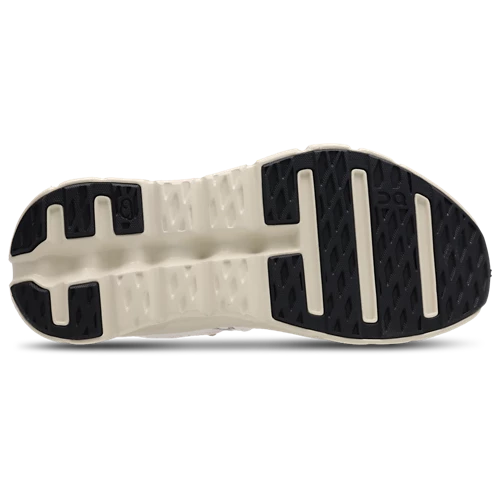 On Running Cloudtilt Ivory Almond, sneaker lifestyle beige et ivoire équipée de la technologie CloudTec Phase® et de l'amorti Helion™ vue sur la semelle. 