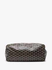 Goyard Saint Louis Tote PM Black, cabas en toile Goyardine noire à motif chevrons avec poignées en cuir et pochette intérieure amovible.