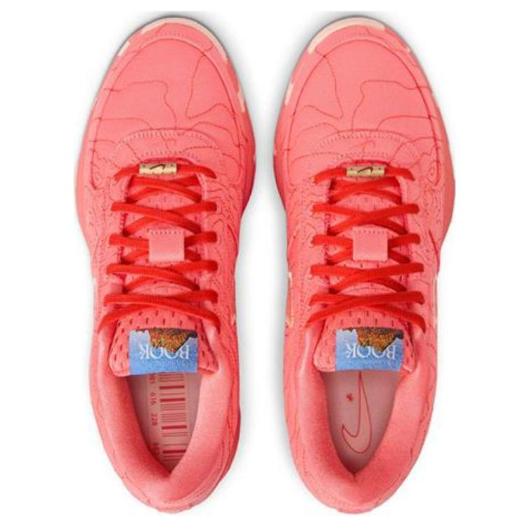 Nike Book 1 Sedona avec tige aux tons chauds inspirés du désert, empiècements structurés, amorti Air Zoom et semelle extérieure en caoutchouc pour le basketball vue de haut. 