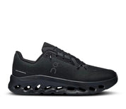 On Running Cloudtilt Black Eclipse, sneaker noire On Running équipée de la technologie CloudTec Phase® et de l'amorti Helion™ pour un confort optimal au quotidien vue de profil. 