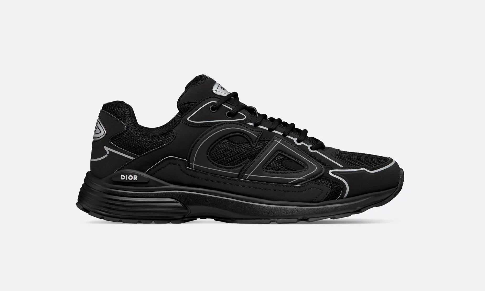 Dior B30 Triple Black – sneakers unisexes en noir intégral, alliant confort et luxe, vue de face