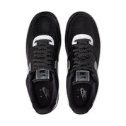 Nike Air Force 1 Low 3M Black, sneaker noire en cuir avec Swoosh argenté et empiècements réfléchissants 3M Metallic Silver vue du dessus. 