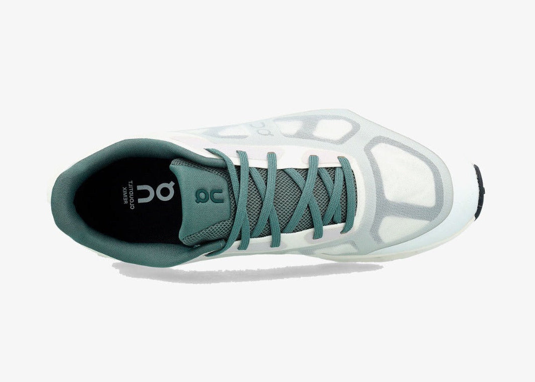 On Running Cloudtilt Remix Ivory Olive, sneaker lifestyle On Running ivoire et vert olive équipée de la technologie CloudTec Phase® et de l'amorti Helion