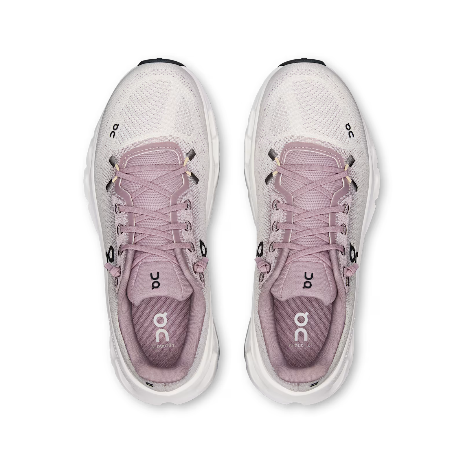 On Running Cloudtilt Heron Dew, sneaker lifestyle On Running coloris Heron et Dew équipée de la technologie CloudTec Phase® et de l'amorti Helion™ vue du dessus. 