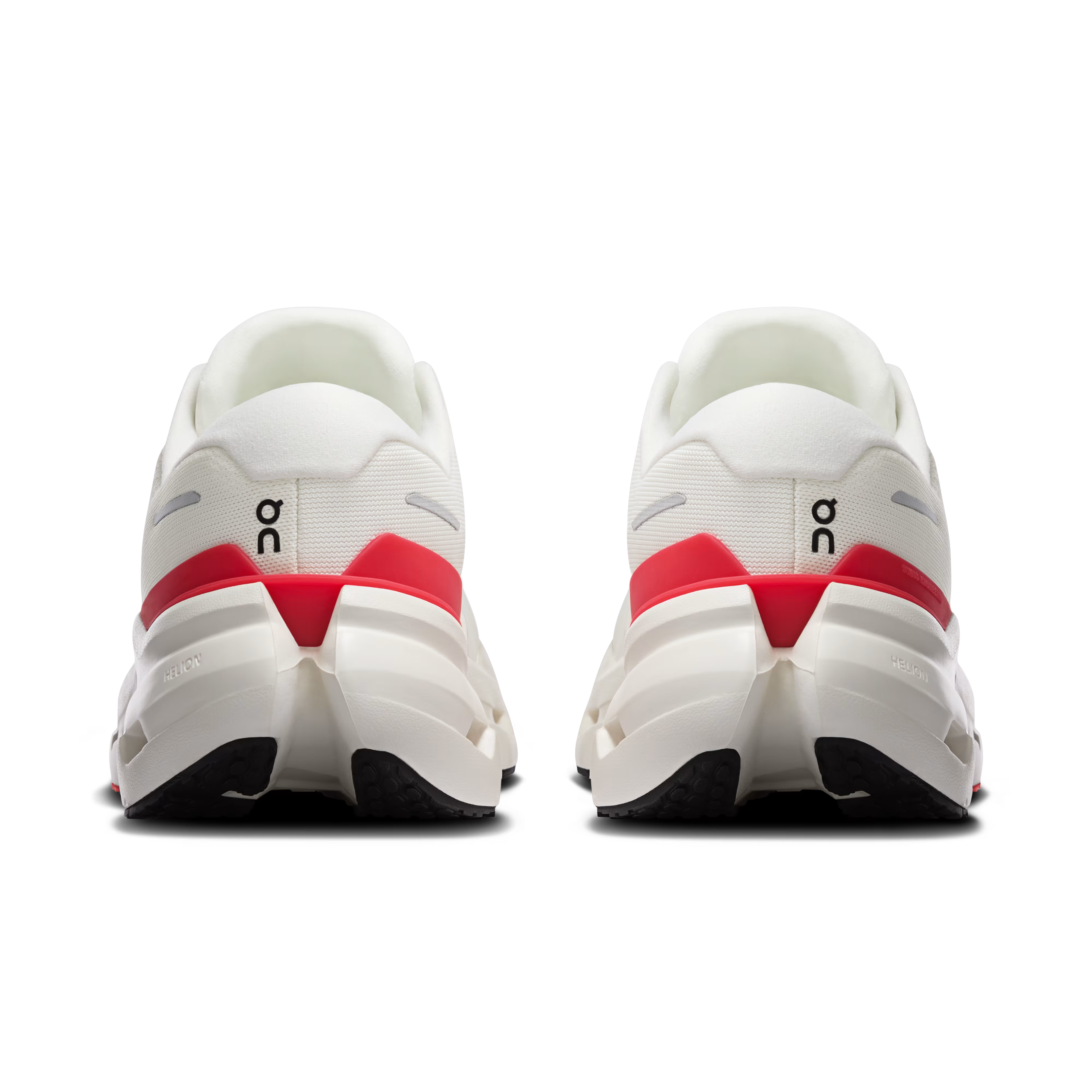 On Running Cloudrunner 3 Ivory Robin crème et bleu en mesh technique avec semelle CloudTec et mousse Helion performante. vue de derrière