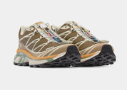 Salomon XT-6 Coyote Brown Sahara Sun avec tige en mesh brun, renforts synthétiques, détails Sahara Sun, technologies Quicklace, SensiFit, EnergyCell et semelle Contagrip.