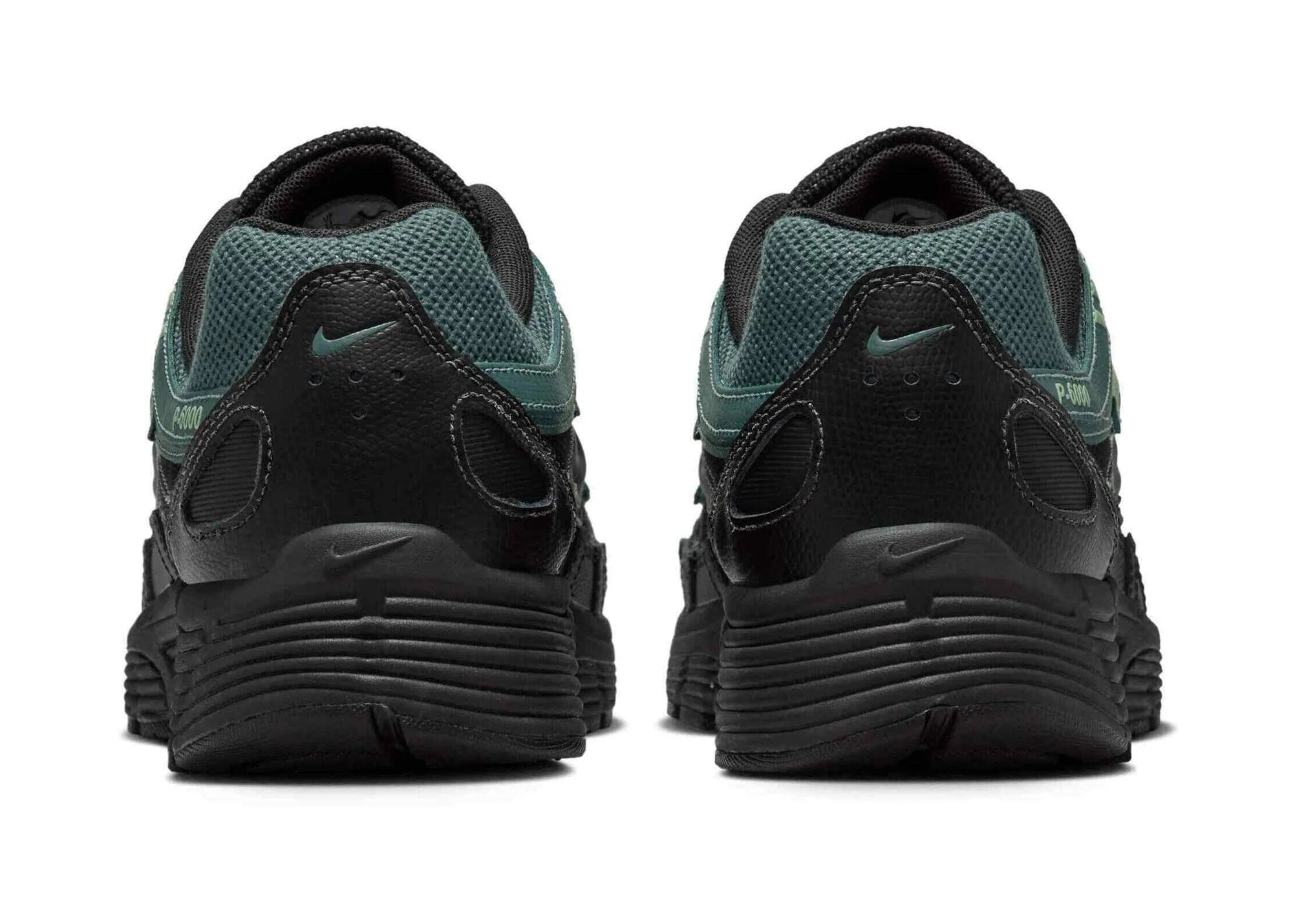 Nike P-6000 Anthracite Clay Green grise et noire avec tige textile, empiècements multicouches et détails vert Clay Green.