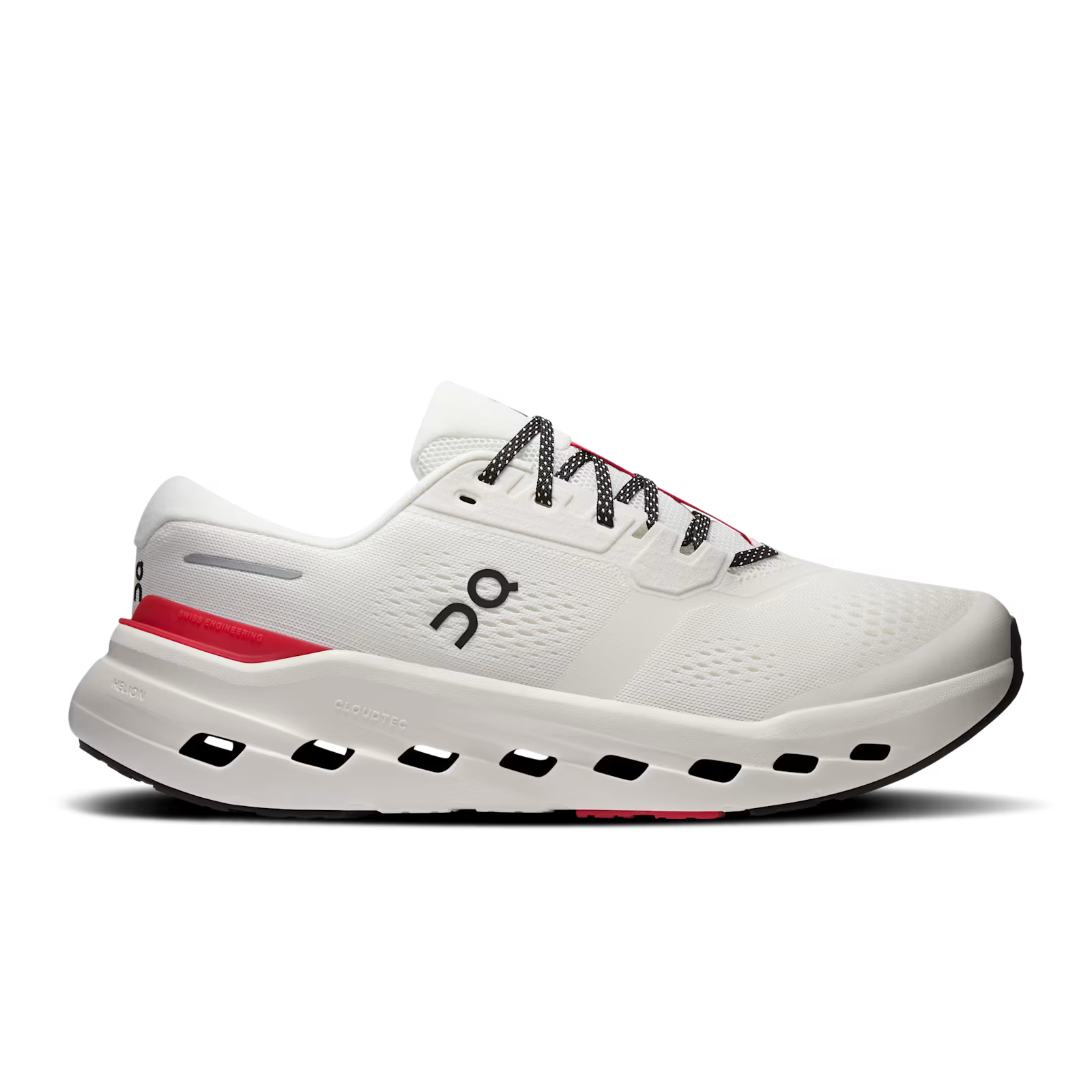 On Running Cloudrunner 3 Ivory Robin crème et bleu en mesh technique avec semelle CloudTec et mousse Helion performante. vue de profil