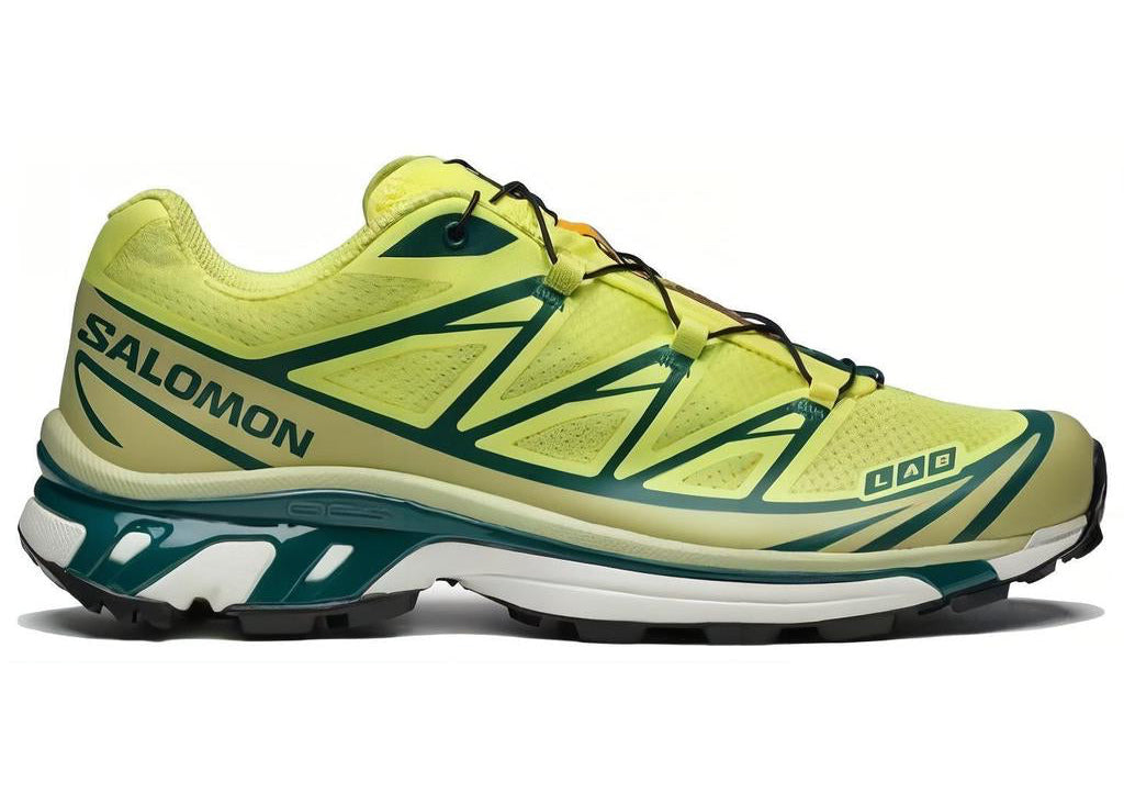 Salomon XT-6 Lime avec tige en mesh respirant, renforts synthétiques thermocollés, coloris Lime, technologies Quicklace, SensiFit, EnergyCell et semelle Contagrip.