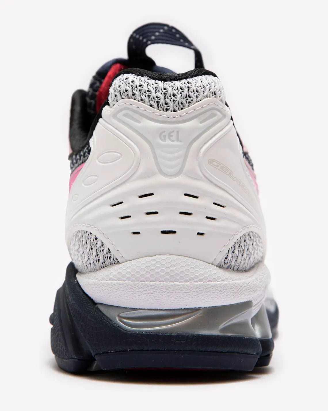 asics gel kayano 14 été blanche rose et bleu, vue de dos