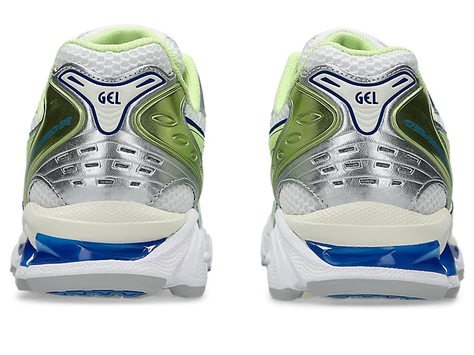 Chaussure de running ASICS GEL-Kayano 14 “Sprite” , argenté , vert, semelle légère , vue de coté