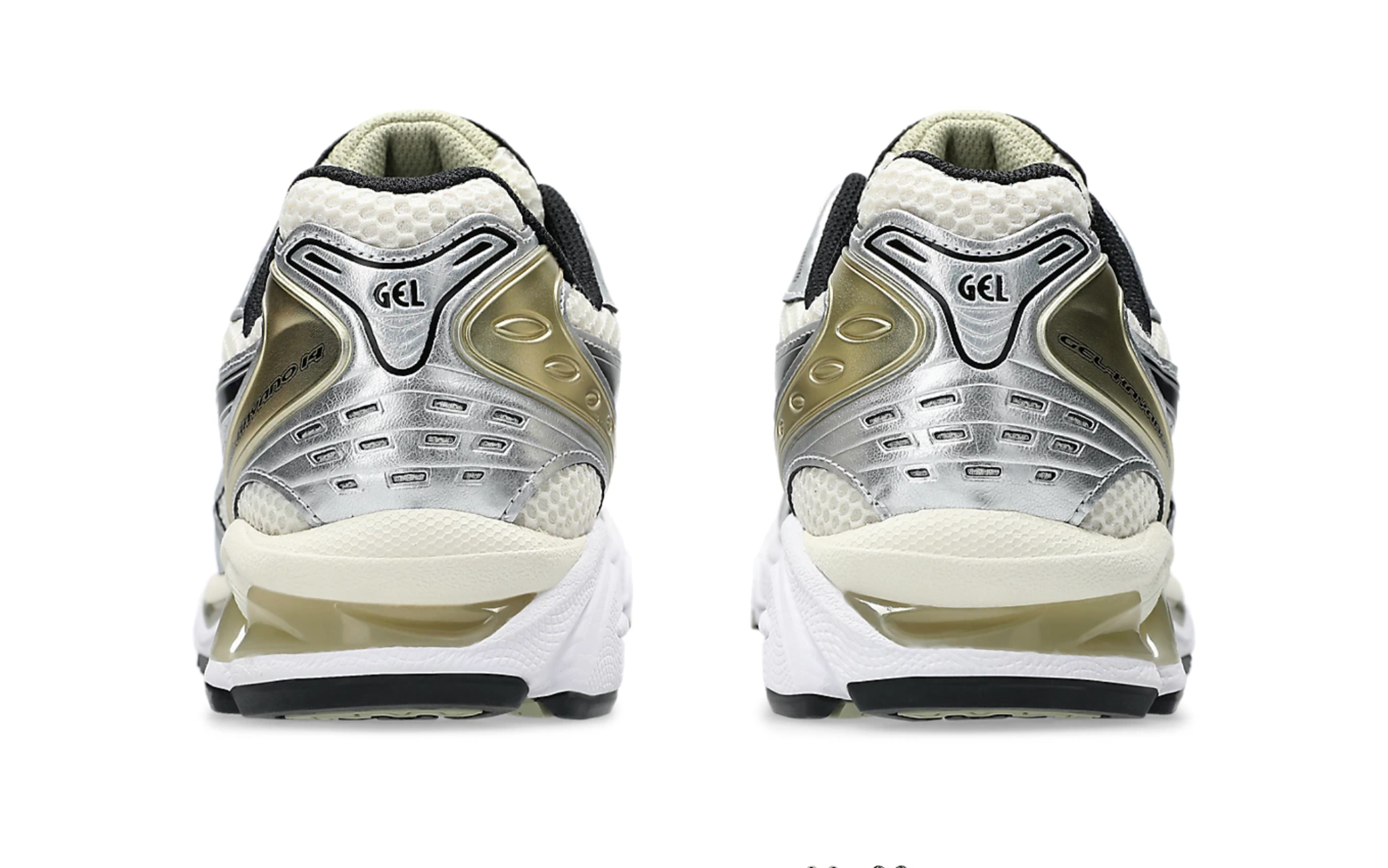 chaussure de running ASICS Gel-Kayano 14 Argenté , semelle confortable , vue de derrière
