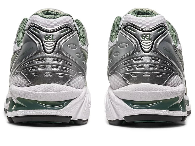  Chaussure de running ASICS Gel-Kayano 14 White Pure Silver Slate Grey Sage , semelle confortable , vue de derrière
