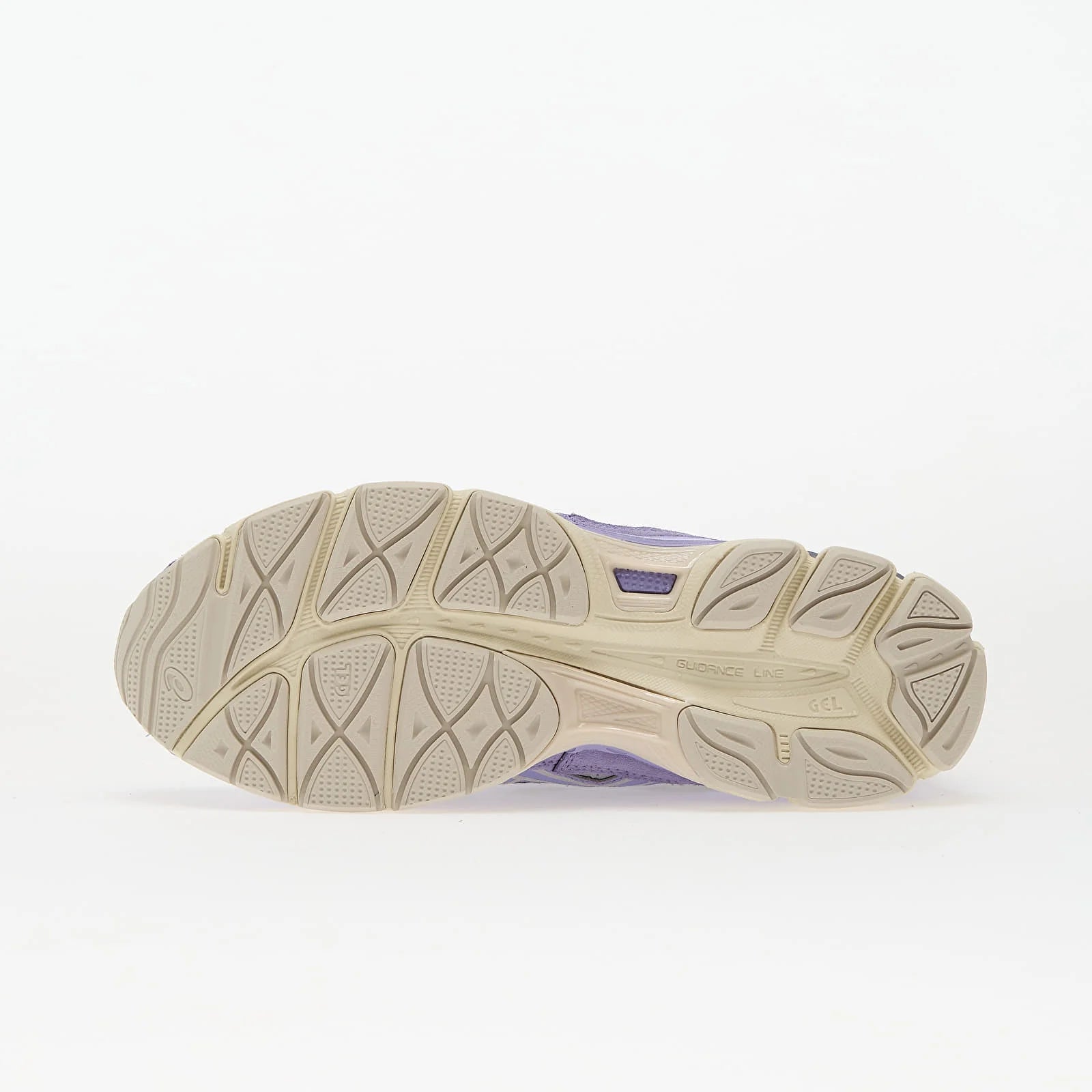 Sneakers ASICS GEL-NYC gris Piedmont et bleu Bluebell en mesh et matières synthétiques avec amorti GEL iconique (vue semelle)