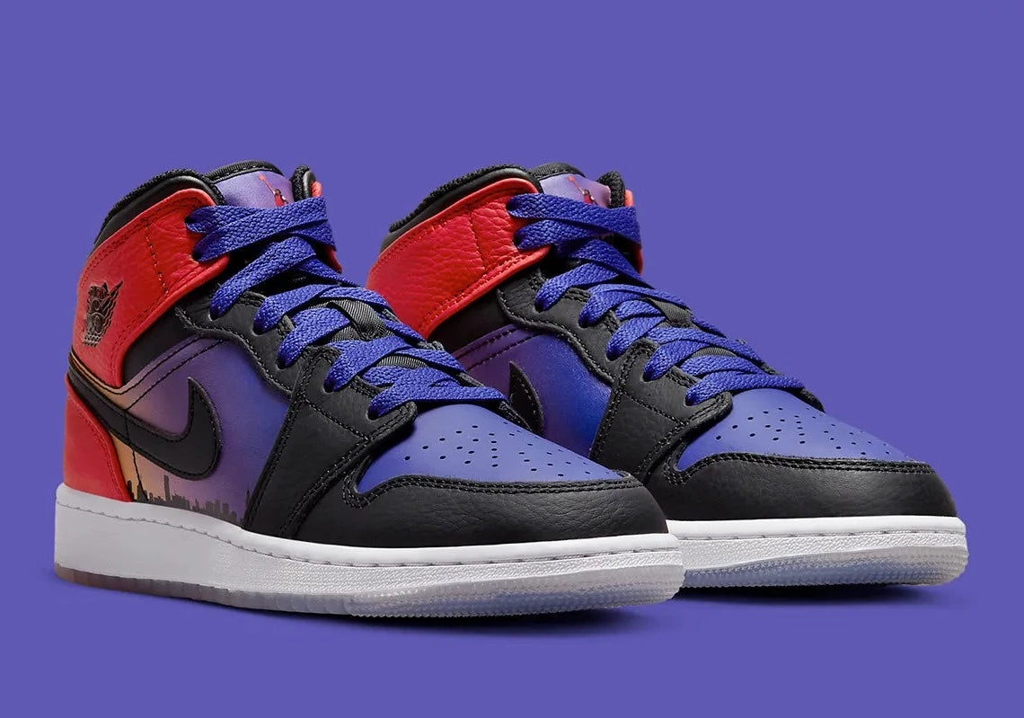 Sneakers Jordan Mid Bleu Electrique White Air Jordan Bleu