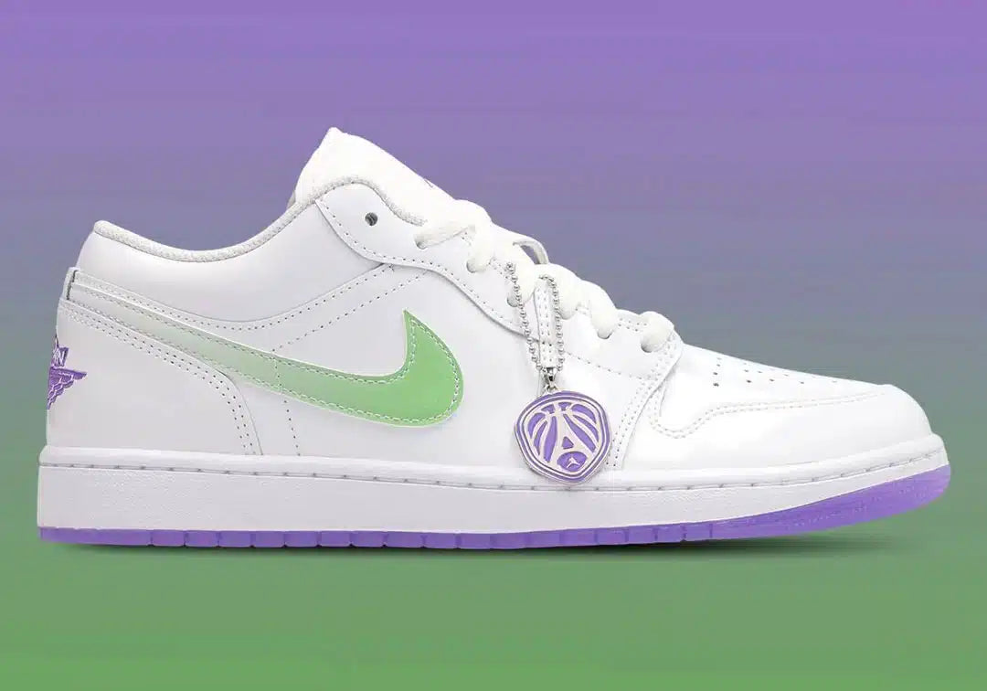 Air Jordan 1 Low SE Quai 54 en cuir premium avec détails exclusifs du tournoi Quai 54 et silhouette iconique inspirée du basketball urbain.