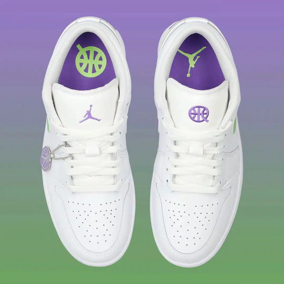 Air Jordan 1 Low SE Quai 54 en cuir premium avec détails exclusifs du tournoi Quai 54 et silhouette iconique inspirée du basketball urbain.