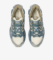 ASICS Gel-Nimbus 9 Oatmeal Ironclad – sneaker running neutre sable et terre avec amorti GEL, vue du dessus