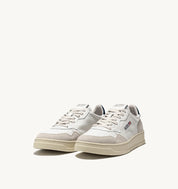 Autry Medalist Leather Low White Black Beige