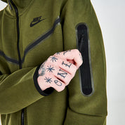 Nike Sportswear Tech Fleece Full Zip Hoodie & Joggers Set Rough Green/Black